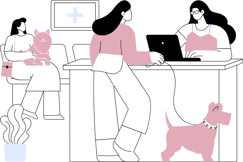 イラスト：受付の様子