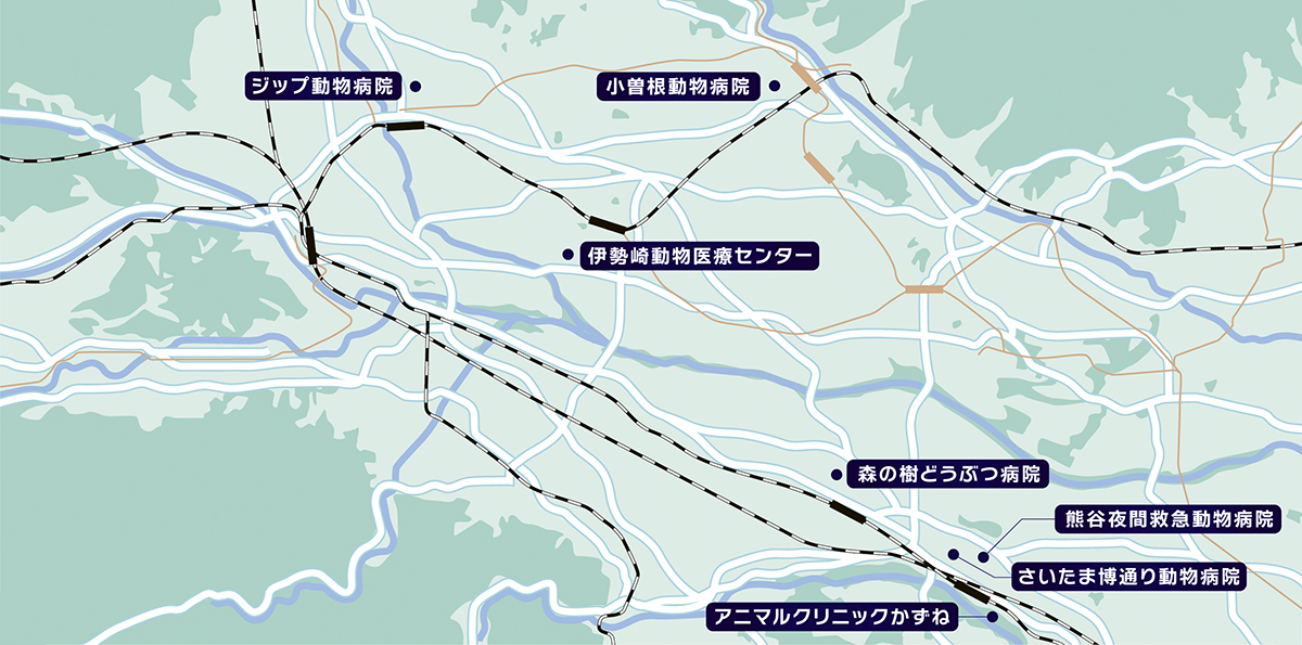 提携病院の地図